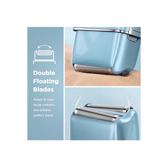 Men's Electric Shaver Blue Portable Reciprocating Shaver USB Charging - Picture 2 of 3